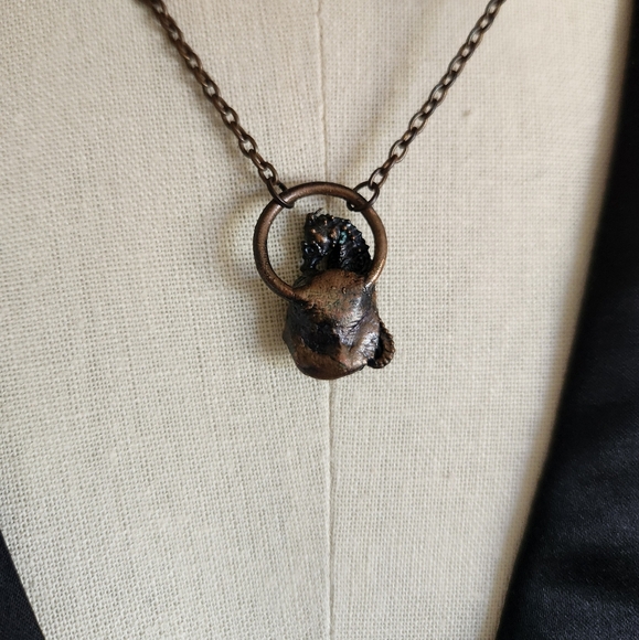 OOAK Copper and Opal Seahorse Necklace - Picture 5 of 9